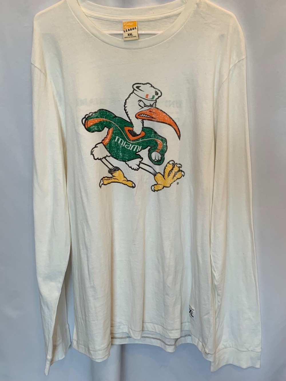 VTG UMiami Hurricanes Sebastian School of Music Long Sleeve T-Shirt Size XXL